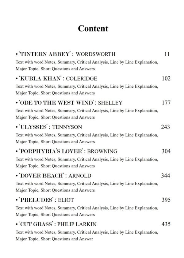 English Poetry II – From Romantic to Modern, Calcutta University, Semester V (DSC – 10) Following NEP Guidelines & CCF - Image 3